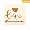 Наклейка-переводка с золотым фольгированием "Love" (со стрелой), 10 × 10 см (АртУзор, Россия)  