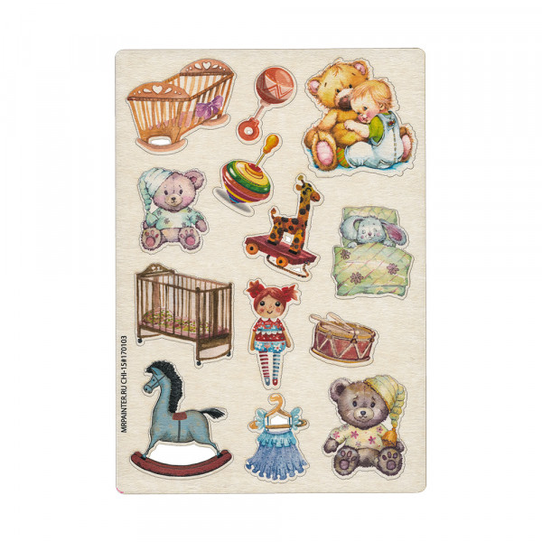 Набор элементов из цветного чипборда "Колыбельная" (Mr. Painter, Россия)