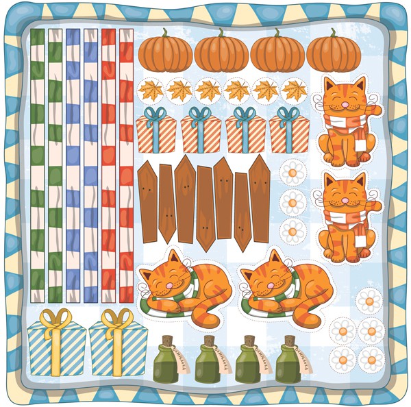 Бумага из коллекции "Рыжий кот" Декор (для вырезания) (Россия)  