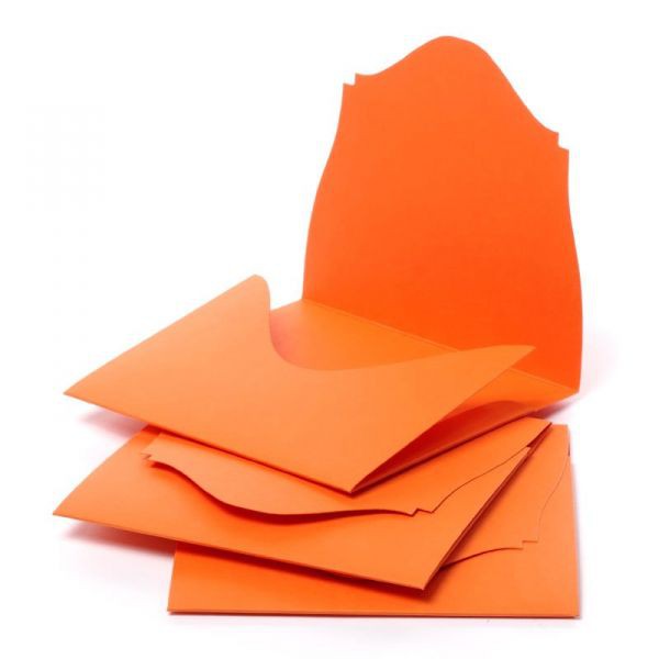 Заготовка для конверта под CD #4 (фигурный), картон, цвет Оранжевый (матовый), 1 шт. 