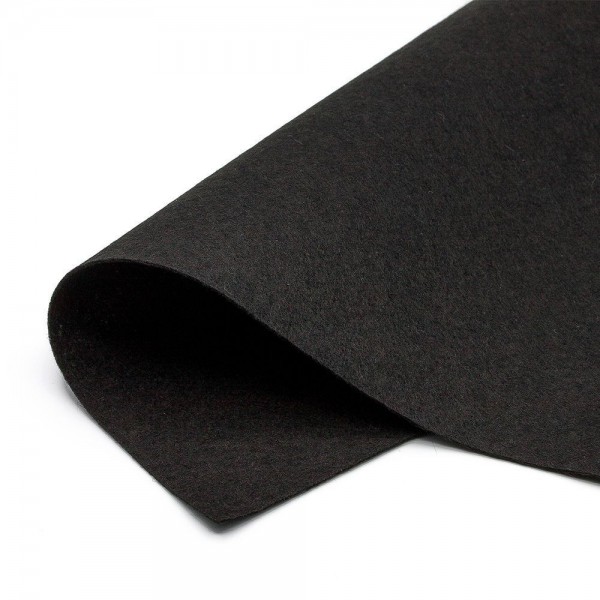 Фетр жесткий, цвет Чёрный №060 , толщина 1 мм, 21х29,5 см