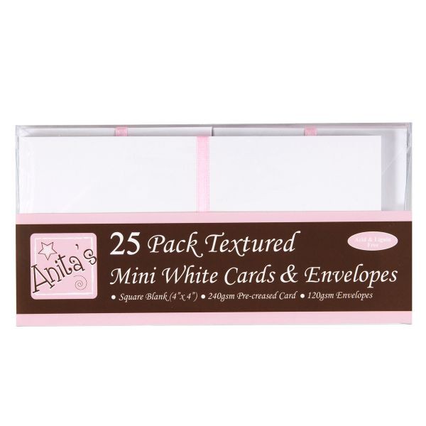 Набор заготовок для открыток с конвертами, цвет Белый, 10,2*10,2 см, 5 штук (Anita's) 