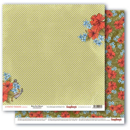 Бумага из коллекции "Сокровище пиратов" Кто на новенького (Scrapberry's)