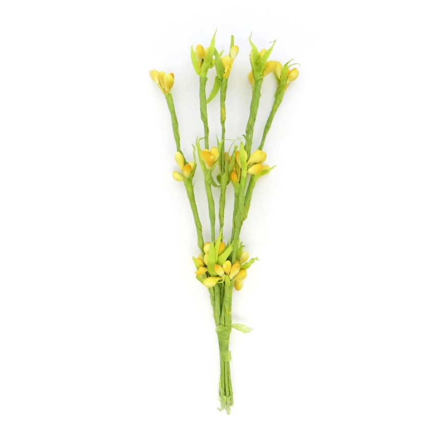 Букетик декоративный "Весенний" с почками, цвет Желтый (Рукоделие)