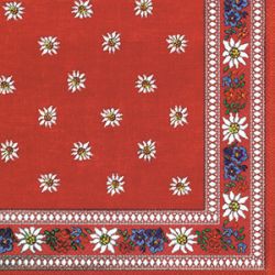 Салфетка 33*33 см "Эдельвейс, красный", 1 штука (IHR)  