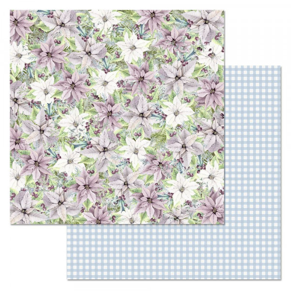 Бумага из коллекции "Новогодние гномы" Пуансеттии (ScrapMania) 