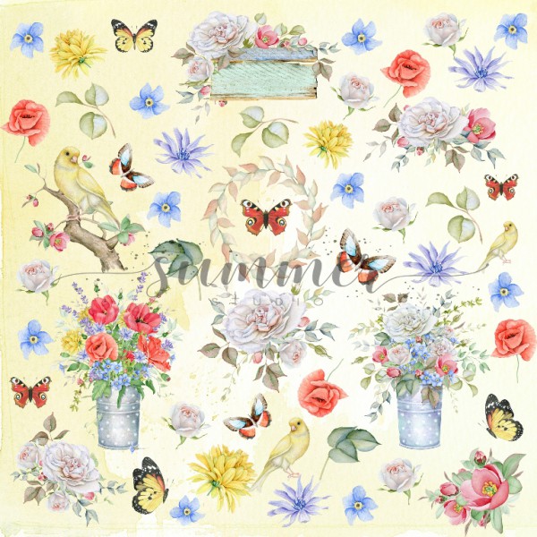 Бумага из коллекции "The magic of nature" Lady bird (для разрезания) (Summer Studio, Россия)