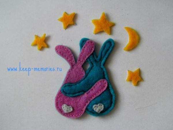 Украшение из фетра "Сладкая парочка"