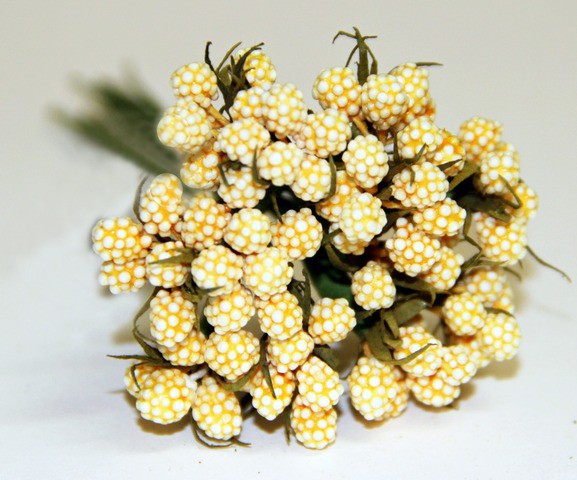 Букетик декоративный с ягодками, цвет Светло-оранжевый, 12 шт. (Рукоделие) 