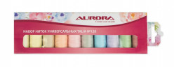 Набор ниток универсальных для шитья различных тканей, Talia №120, 10 шт. Пастельные (Aurora)