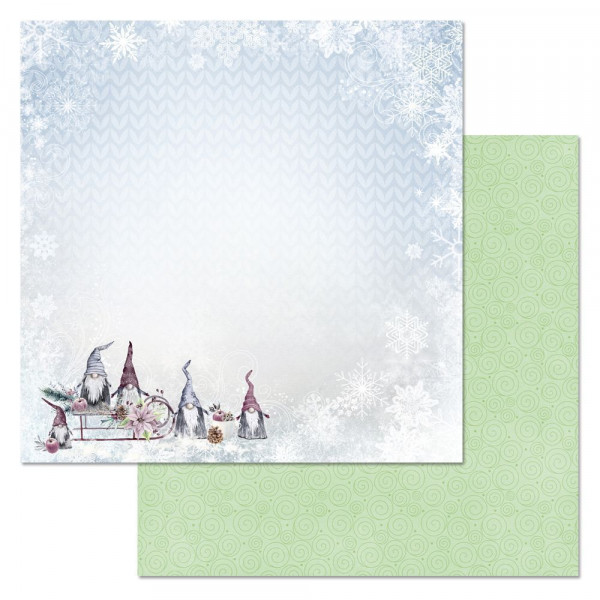 Бумага из коллекции "Новогодние гномы" Семейка (ScrapMania) 