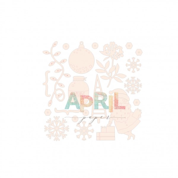 Набор чипборда из коллекции "Зимние каникулы" (April, Россия)