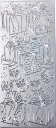 Контурные наклейки "С праздником", цвет Серебро (Scrapberry's)   