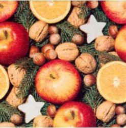 Салфетка 33*33 см "Рождественские фрукты", 1 штука (Jet Papier)