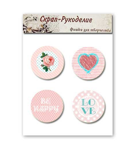 Набор фишек-топс "Love" (Scrap Inspiration)