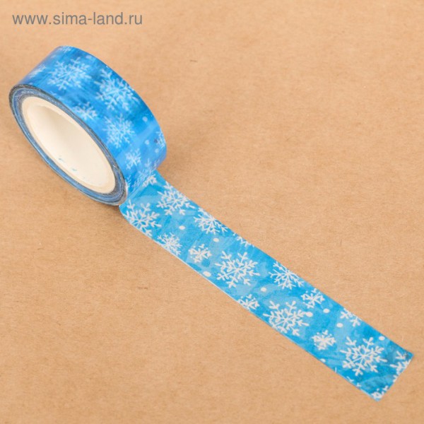 Декоративная клейкая лента "Снежинки"  10 метров (Артузор)