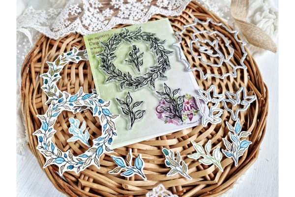 Набор штампов и ножей  для вырубки "Цветочный хоровод" (Agiart, Россия)