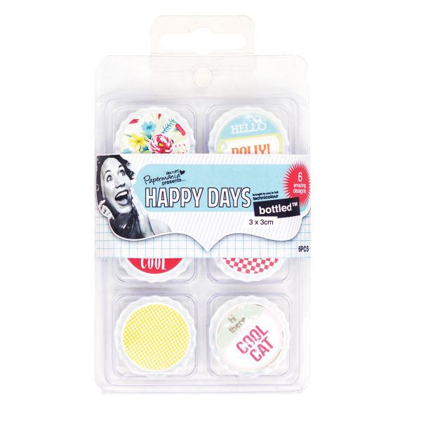 Набор декоративных элементов "Крышки бутылок"-2  из коллекции Happy Days (Papermania)   