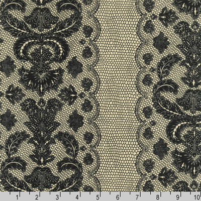Отрез ткани для пэчворка, коллекция Lovely lase, цвет Черно-бежевый, 50*55 см, 100% хлопок (США)