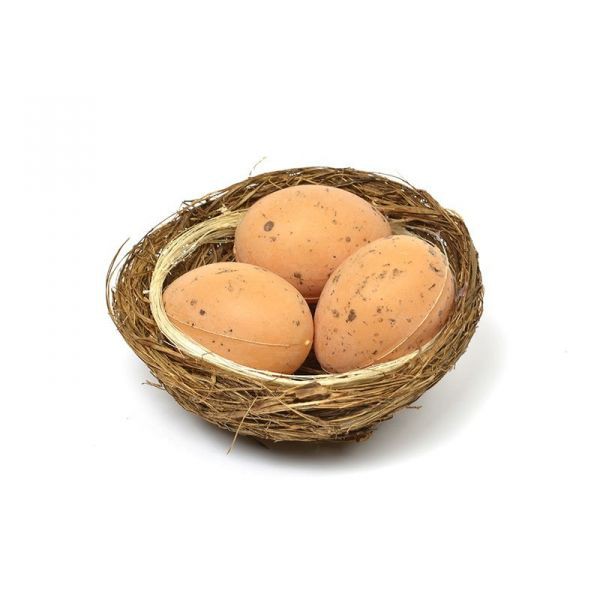 Гнездо с перепелиными яйцами, 9 см