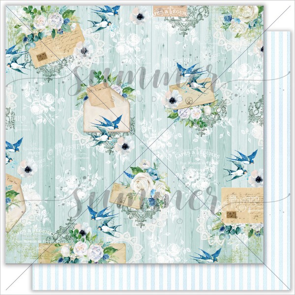 Лист бумаги из коллекции "Sky swallows" Swallow's letter (Summer Studio, Россия)