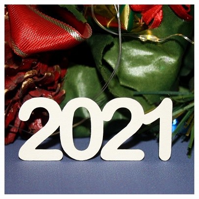Надпись из чипборда "2021" из коллекции "Новый год-2021" (Россия)   