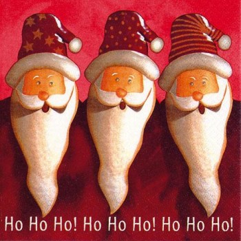 Салфетка 33*33 см "Смеющиеся Санты", 1 штука (Jet Papier)