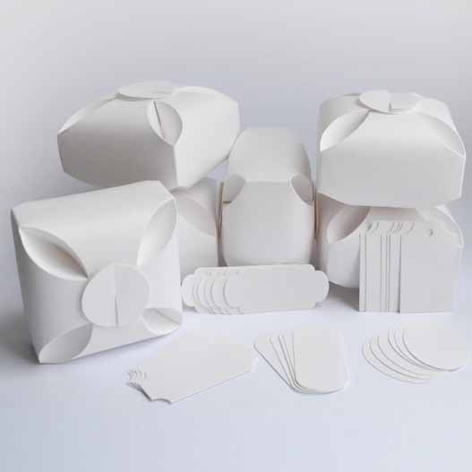 Заготовки для бонбоньерок #5 "Подушечка", 6 комплектов. Цвет Белый, фактура Яичная сколупа
