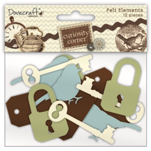 Набор фетровых фигурок из коллекции "Curiosity Corner" (Любопытный уголок), 12 шт. (Trimcraft)   