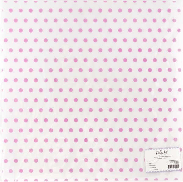 Веллум с флоковым напылением "Розовый горошек" 30.5*30.5 см (Россия)