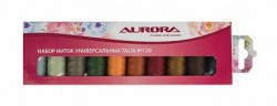 Набор ниток универсальных для шитья различных тканей, Talia №120, 10 шт. Основные (Aurora) 
