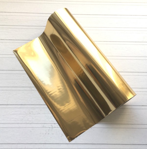 Фольга для горячего тиснения по коже, цвет Золото, шир.20 см, дл. кратно 10 см (Германия)