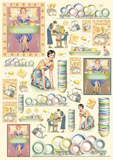 Декупажная карта 50*70 см "Кухня" (Stamperia)  