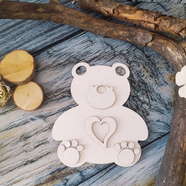 Заготовка для тиснения из чипборда "Грустный мишка" (Арт-студия Матрешка, Россия)