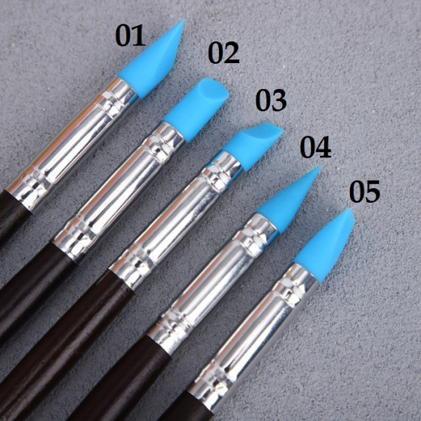 Силиконовая кисть на длинной ручке, 1 шт., форма в ассортименте