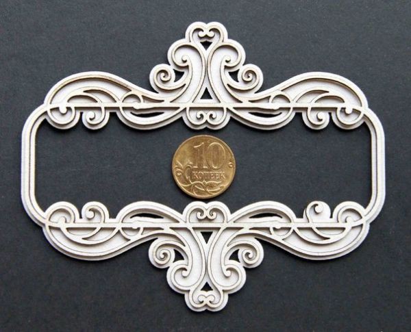 Фигура из чипборда "Рамочка ажурная", 2 штуки в комплекте (By Mama Yaga, Россия)