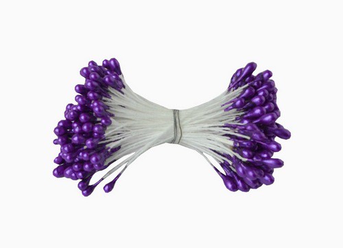 Набор двусторонних тычинок 144 штуки, кончики 2 мм, цвет Ярко-фиолетовый (Scrapberry's)  