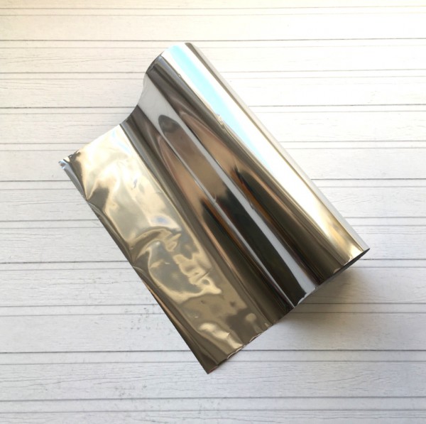 Фольга для горячего тиснения по коже, цвет Серебро, шир.20 см, дл. кратно 10 см (Германия)