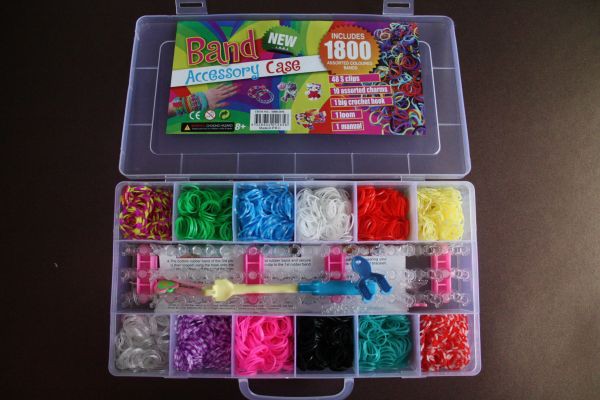Набор для плетения браслетов "Кейс средний" в органайзере, 1800 резиночек