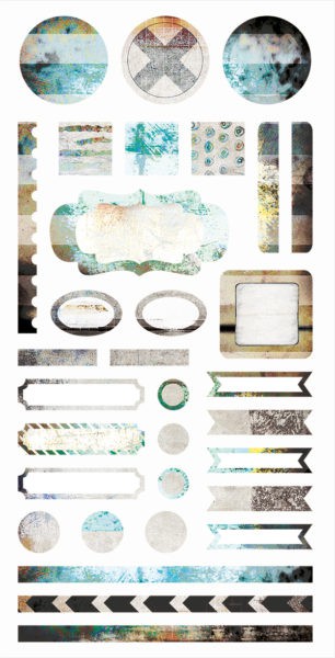 Набор стикеров "Элементы" из коллекции "Hazy Days",  15*30,5 см (7Dots Studio)  