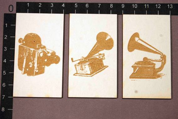 Набор карточек из чипборда "Ретро-звук", 3 шт. (By MamaYaga, Россия) 