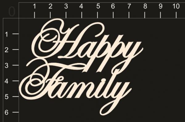 Надписи из чипборда "Happy Family"  (by Mama Yaga)  