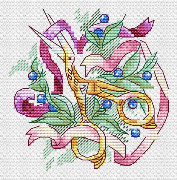 Набор для вышивки на канве Aida "Рукодельные штучки. Ножницы-цапельки" (М.П. Студия, "Жар-птица")