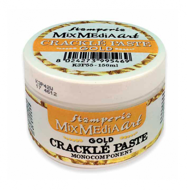 Паста для создания трещин «Crackle Paste», одношаговая, 150 мл, цвет по выбору Золото/Серебро (Stamperia)