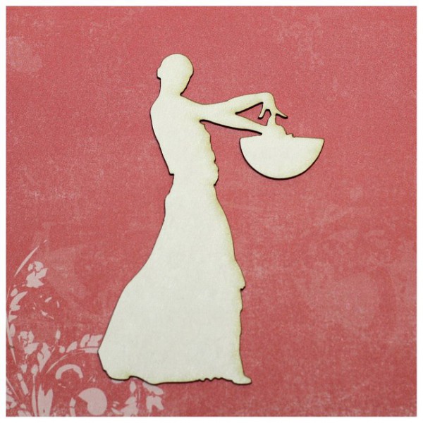 Фигурка из чипборда из коллекции "Испания" Танцовщица с веером #1 (силуэт) (Россия) 