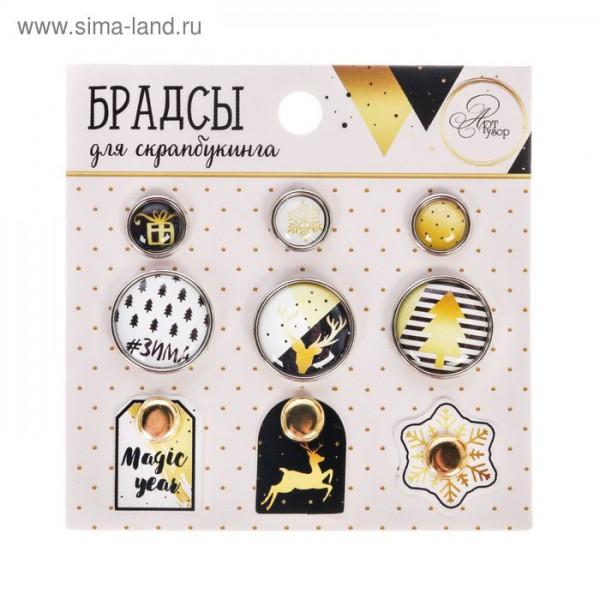Набор эпоксидных брадс с картонным декором из коллекции Magic Year (Артузор) 