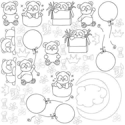 Бумага из коллекции "My little baby girl" Картинки (для раскрашивания аква-чернилами) (Фабрика декору, Украина)