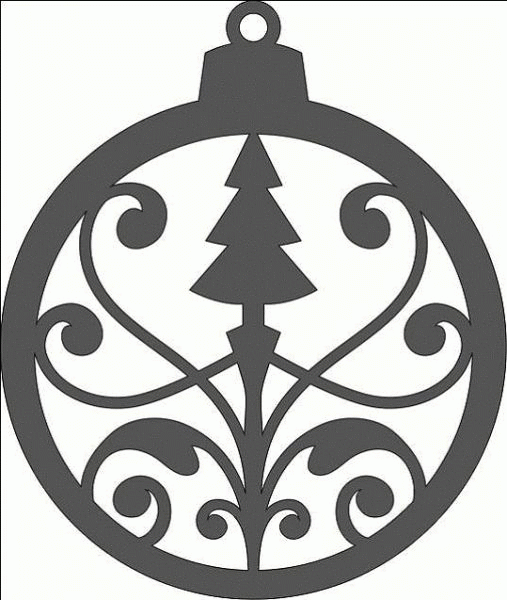 Фигурка из чипборда "Шар новогодний-1"