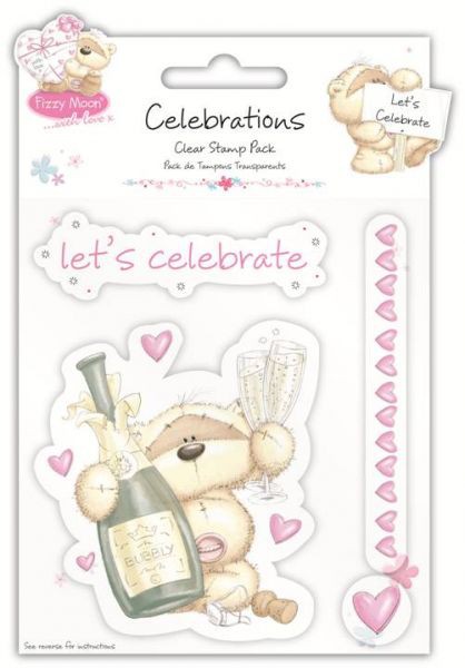 Набор силиконовых штампов "С праздником!" из коллекции Celebrations.Fizzy Moon (Trimcraft) 