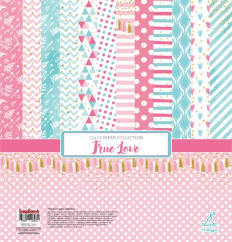 Набор бумаги из коллекции "История нашей любви" (True love), 8 листов (Scrapberry's)